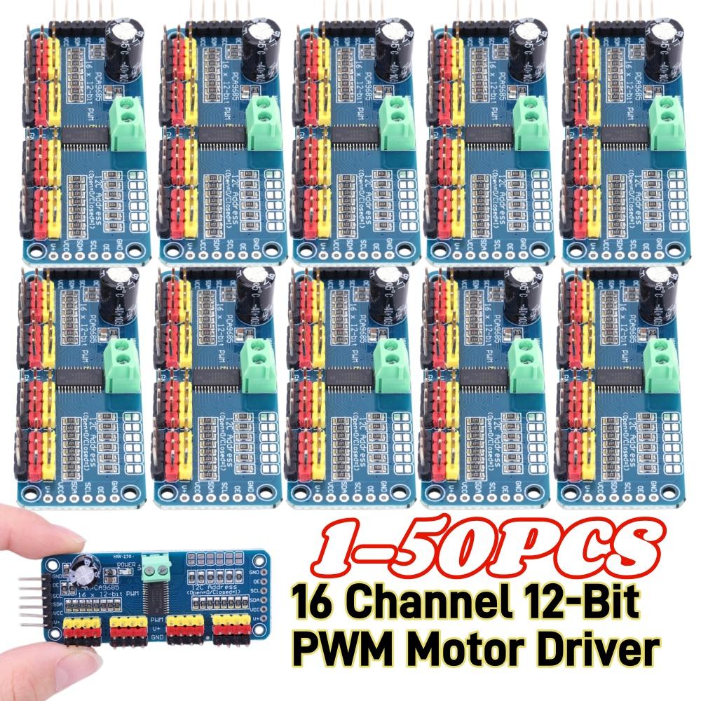 1-50X Модуль драйвера PCA9685 Интерфейс IIC 16-канальная 12-битная PWM плата драйвера сервомотора Контроллер для Arduino Робота