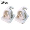 2Pcs Self-Adhesive Hooks ABS Wall Mounted Curtain Rod Bracket Shower Curtain Rod Fixed Clip Hanging Rack