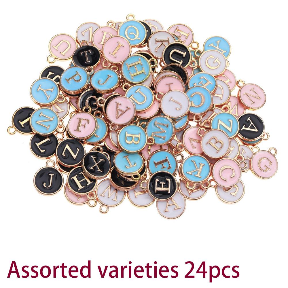 6/12/24PCS Alloy Material Jewelry Making Letter Pendant DIY Summer Beach Foot Chain Bracelet Earrings Wedding Party Gift Accessories
