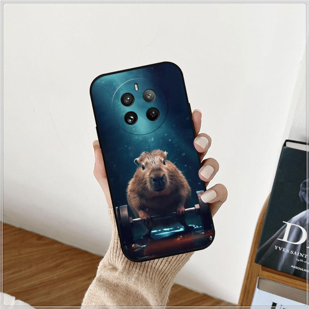 Милый забавный чехол для телефона с капибарой для OPPO Realme 12 11 10 9 9I 8 8I 7 7I 6 6I 5 5I 5S 3 Pro Plus 5G Мягкий силиконовый противоударный чехол