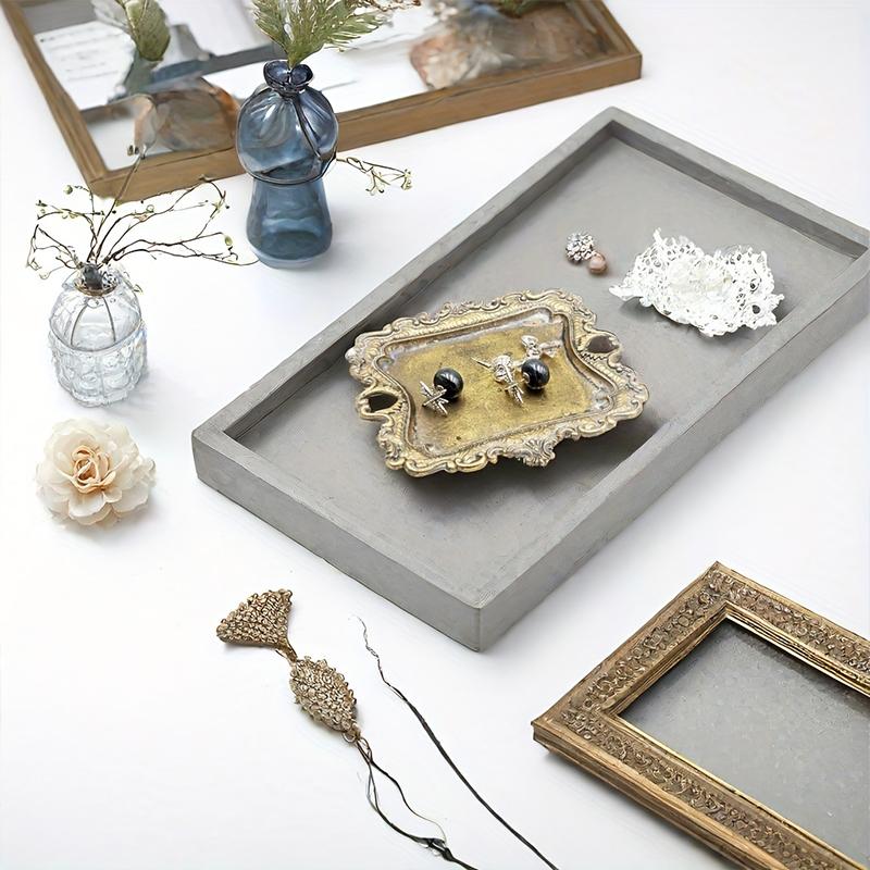 1 шт., тарелка для колец, винтажная безделушка, украшение для дома, небольшой поднос для украшений, антикварный поднос для сережек, ожерелий, помолвка, свадьба, деревенский стиль