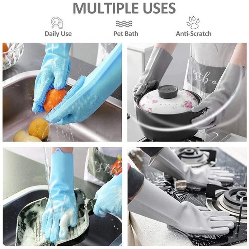 Multifunctional Silicone Dishwashing and Housework Gloves - Heat-Resistant Magic Cleaning Gloves