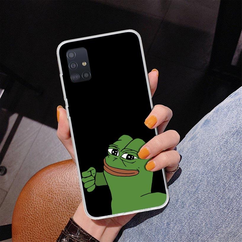 Cute Frogs Party Sad Pepe Phone Case For Samsung Galaxy A52 A32 A22 A12 A51 A31 A50S A30S A20S A10S Note 20 Ultra 10 Plus S10 A7