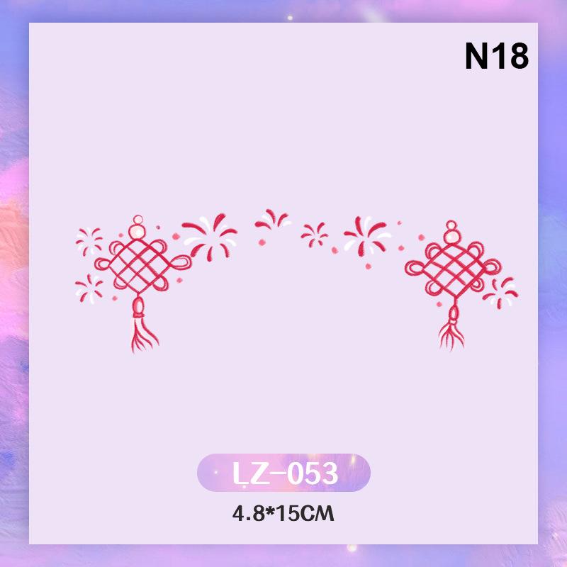 Красные наклейки для татуировок в китайском стиле, водонепроницаемые временные наклейки для татуировок на теле и лице, китайские наклейки для декора в честь года