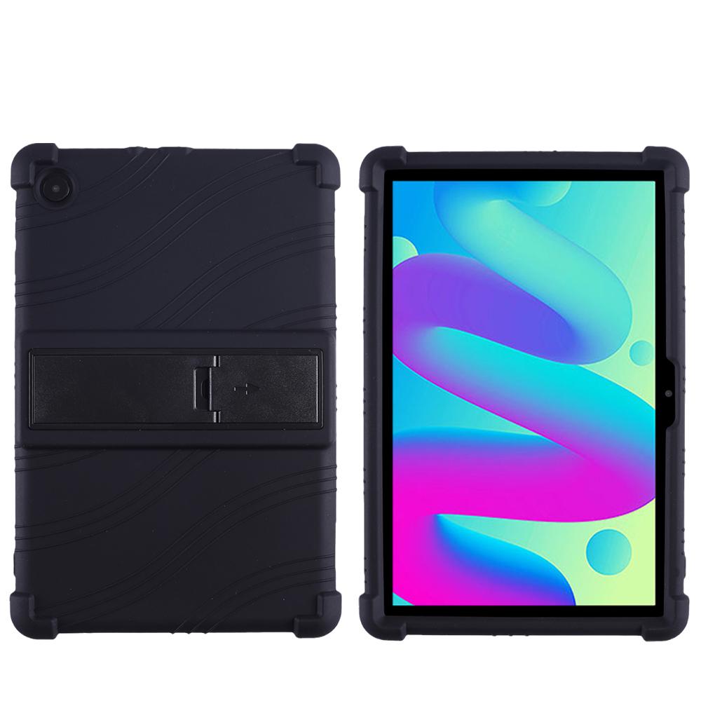 Силиконовый чехол для TCL Tab 10L 8491X с регулируемой подставкой и противоударными утолщенными углами.