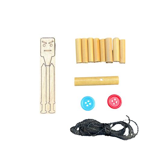 Bamboo Man Toy DIY Puppet Kit Children Interactive Game Bamboo Craft Material Kit for Boys Girls Gift