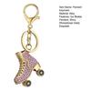 Creative Ice Skates Pendant Keychain Sparkling Rhinestones Inlaid Car Keyring Backpack Bag Charm Keychain