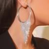 Personalised Exaggerated Large Earrings Long Tassel Earrings Female Shiny Elegant Diamond Earrings Bridal Earrings