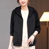 Women's Jacket Top Autumn Fashion Diamond-shaped Plaid Color Matching Hooded Loose Temperament
