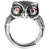 Retro Owl Adjustable Silver Ring - Unisex, Cute Animal Design