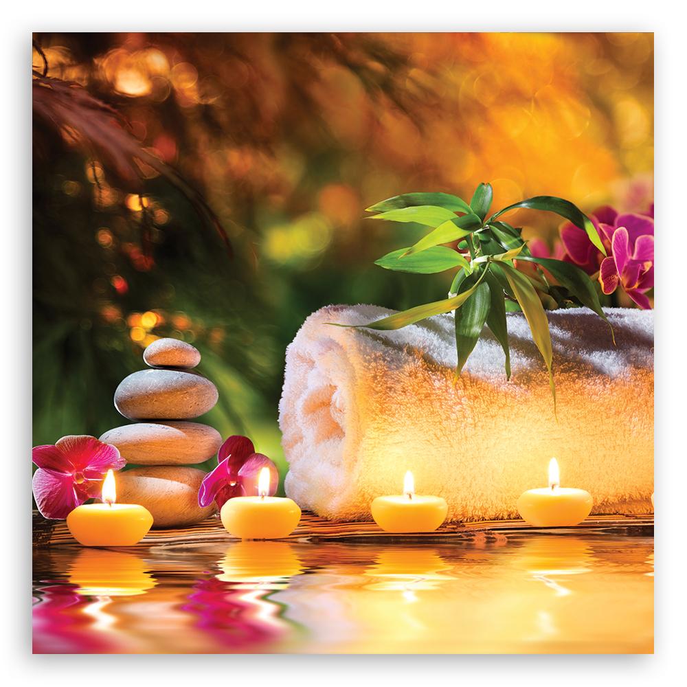 Печать на холсте Камни Свеча Wellness