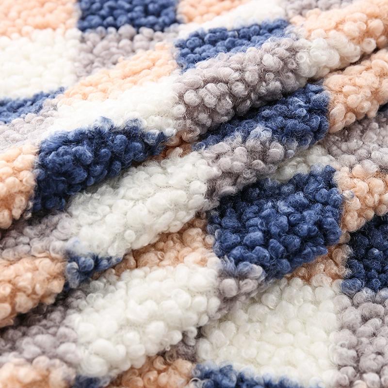 Большая Клетка Плюш из Овечьей Шерсти Имитация Кашемира Ткань для Одеял Кукол Зимних Теплых Пальто Рукоделие DIY Швейная Ткань