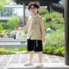 2025 Boys' Hanfu Sleeveless Summer Set - Chinese Style with Embroidery