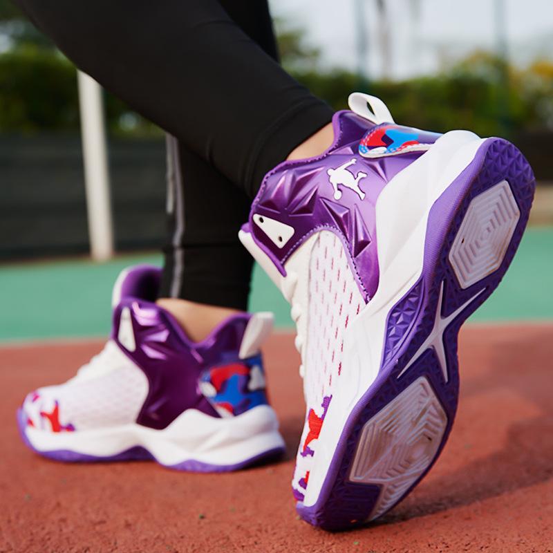 Дышащие баскетбольные кроссовки из сетки для мальчиков Детские 2025 весна и лето новые профессиональные студенческие спортивные тренировочные нескользящие и износостойкие