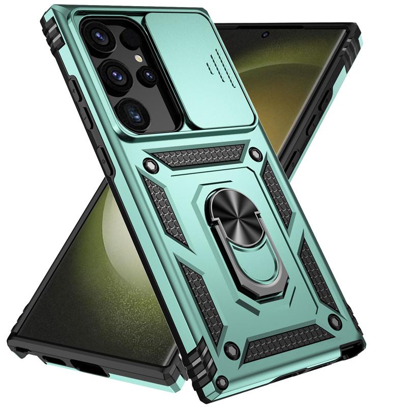 Чехол-накладка Slide Lens Protect Armor для Samsung Galaxy S24 S23 S22 S21 S20 FE S10 Plus Note 20 Ultra Military Grade Bumpers Ring Cover