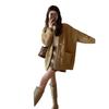 Women’s V-Neck Mid-Length Knit Cardigan - Loose Fit for Spring & Autumn