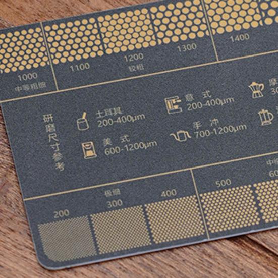 Справочная карта помола кофе 16 Таблица точности помола кофе Портативная линейка для измерения кофейной гущи на открытом воздухе для кемпинга Инструменты