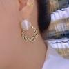 Simple Cat Eye Stone Earrings, Round Temperament Earrings, Fashionable and Trendy Earrings for Women