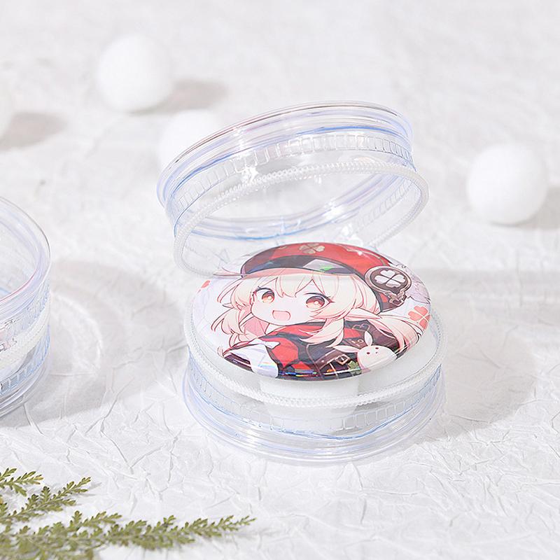 Круглая прозрачная сумка для значков, двусторонняя сумка для хранения значков с меховым помпоном, водонепроницаемый дисплейный чехол для значков, подвесная сумка