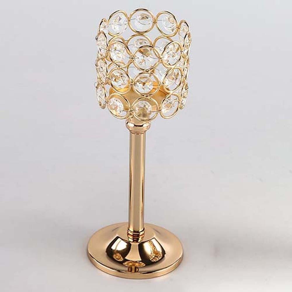 Metal Crystal Candle Holder Hollow Craft Candelabra Wedding Venue Floral Arrangements