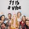 11 is a Vibe Banner, Pre-Strung Glitter Black 11th Birthday Banner, Funny 11th Birthday Decorations for Boys Girls Teens 11 Years Old, Happy 11th