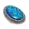 Natural Blue Triplet Opal Gemstone 925 Sterling Silver Jewelry Ring Size 10 e9U16