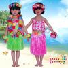 Animation Role Playing Halloween Cosplay Costume Performance 6PCS Thickened Hawaii Flower Lei Headband Garland Wreath Hula Grass Skirt Bra Children