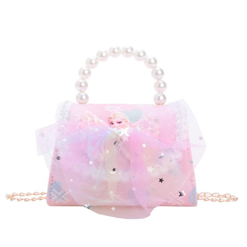 Delightful Princess Pearl Handbag With Colorful Characters For Young Children