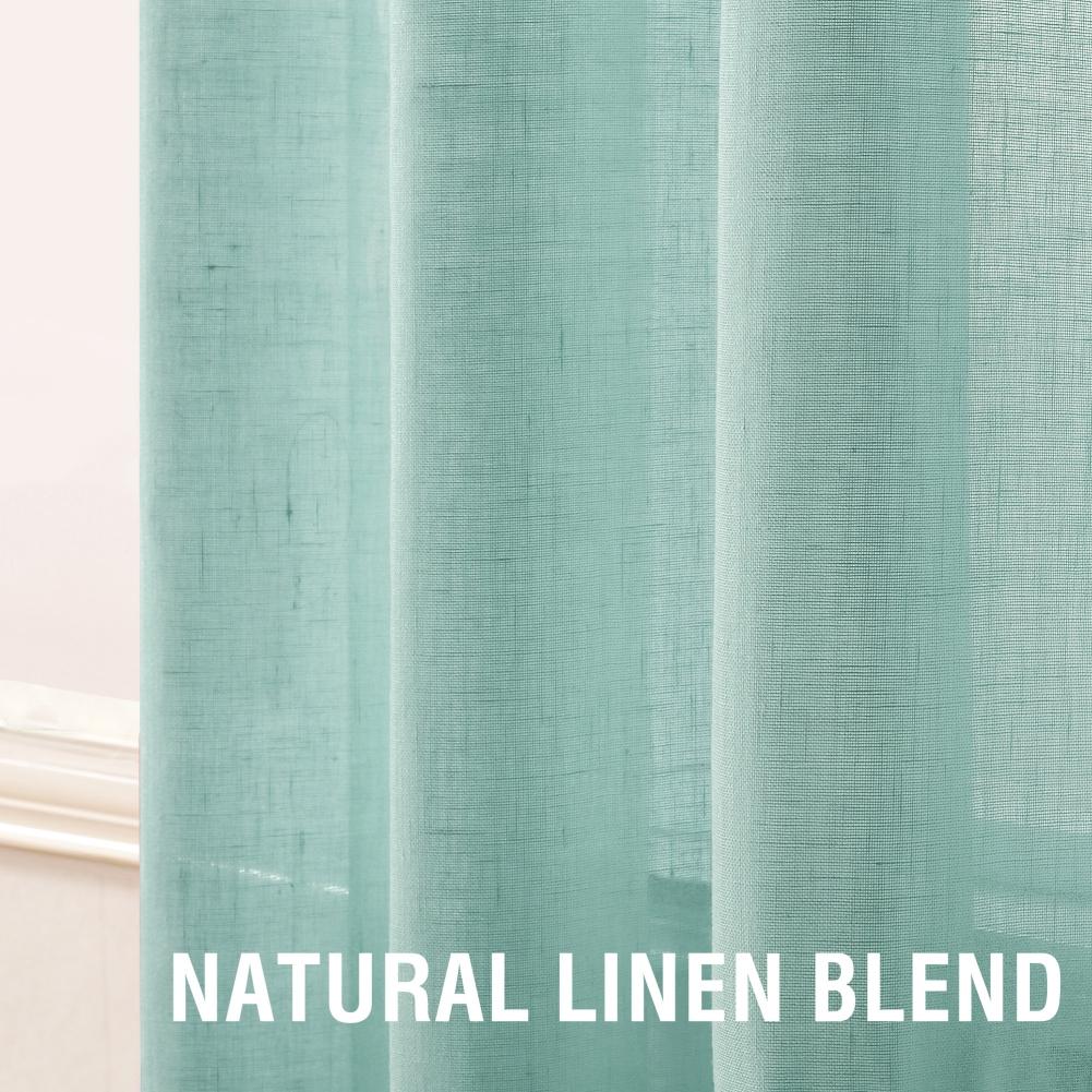 Простые полупрозрачные шторы из натуральной льняной смеси, карнизы для штор, пара декоративных штор для гостиной и спальни