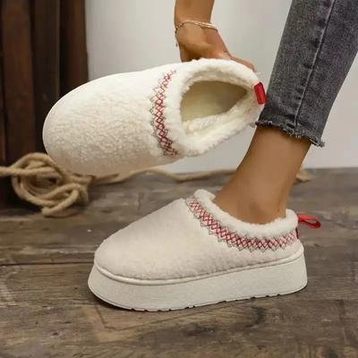 Модные новые теплые меховые ботильоны женские туфли на плоской подошве тапочки на платформе плюшевые шлепанцы зимняя хлопковая обувь для женщин фирменный дизайн снежные ботинки