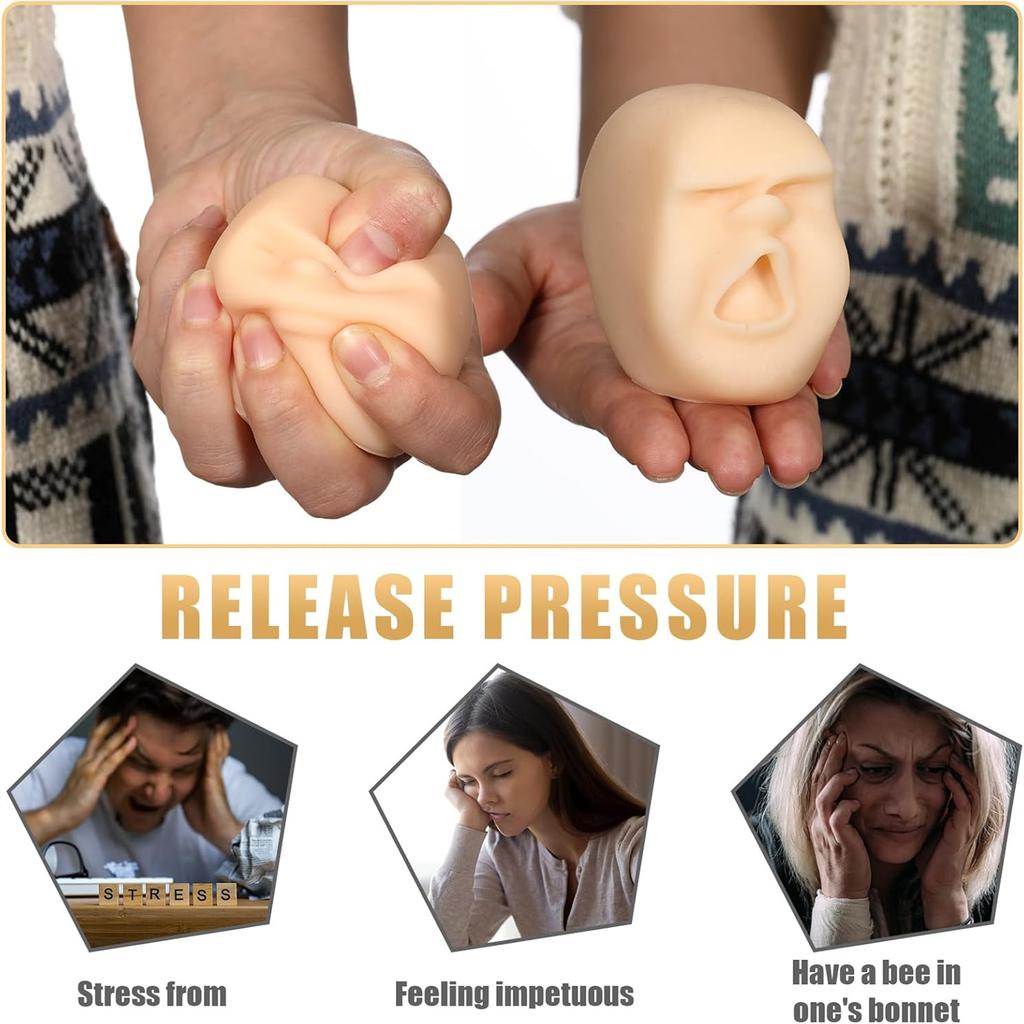 Funny Human Face Emotion Ball for Kids Adults Soft Stretchy Fidget Toys Stress Relief Squeeze Ball for Autism Anxiety Relief
