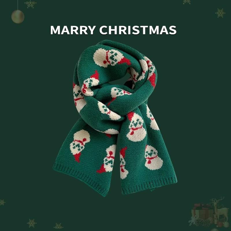 Детский шарф осень и зима новый рождественский мужской красный теплый детский шерстяной вязаный шарф для девочек утолщенный шарф