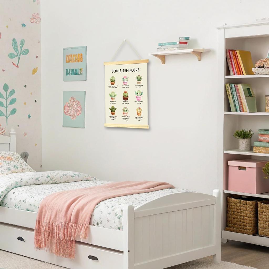 HONPHAX Mental Health Wall Art Poster Hanger Frame, pirational Gentle Reminders Wall Decor Therapy Counseling Office Classroom Decor Canvas Posters