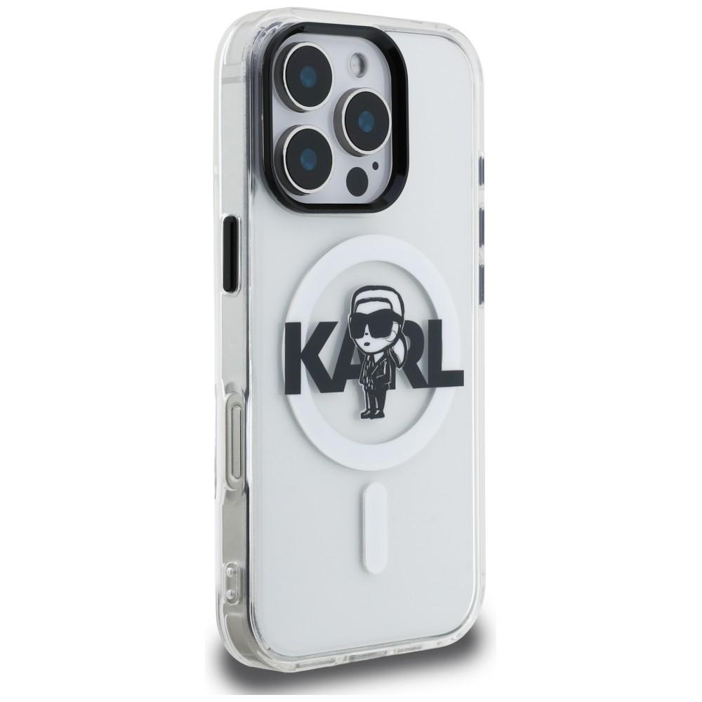 Karl Lagerfeld IML Karl Sketch Logo MagSafe Case for iPhone 16 Pro Max Clear