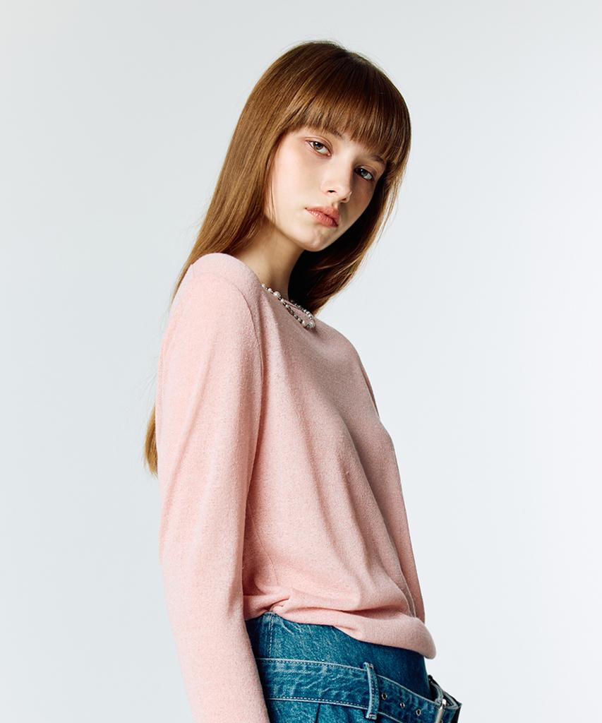 LARTIGENT L15 Knit Sleeve Tee (Pink)