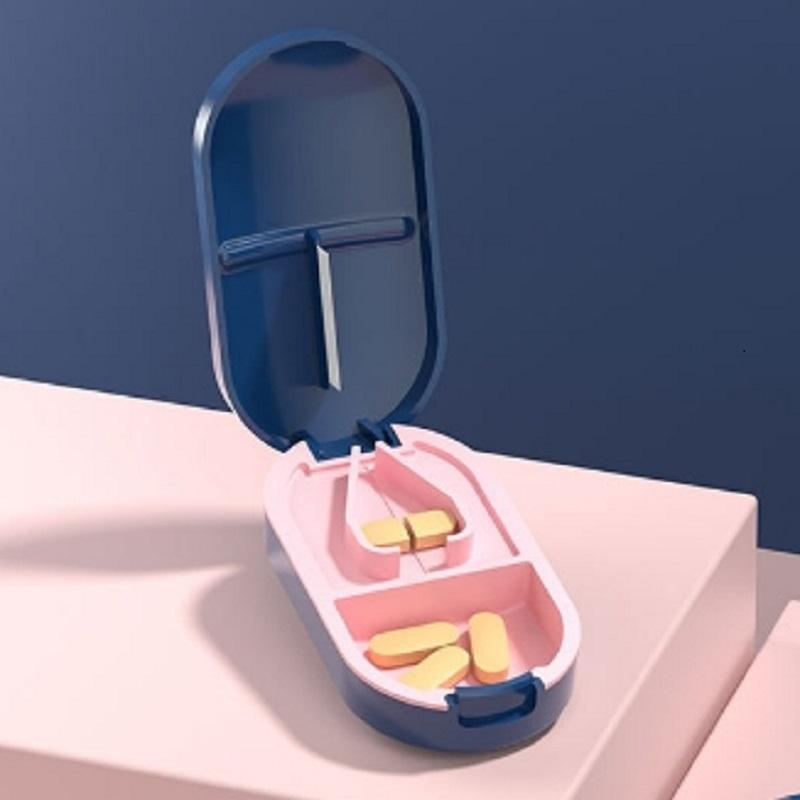 Portable Multiple Pill Cutter with Storage Box Pill Crusher Adjustable Pill Splitter Stainless Steel Cutting Blade