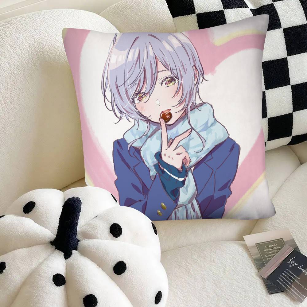 Music Anime Fuuka Pillow Case Fashion Square Pillowcase Bedroom Sofa Room Ins Decoration Leisure