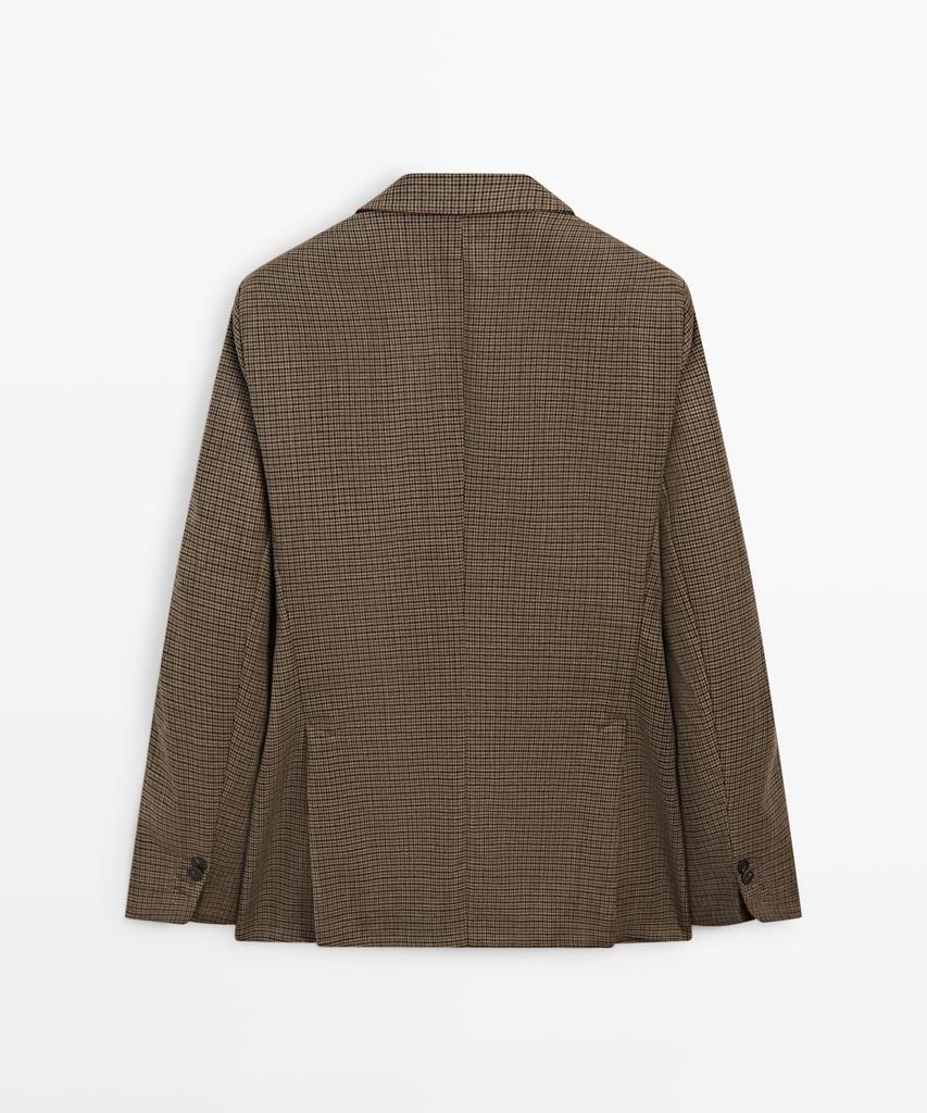 Massimo Dutti 100% Wool Houndstooth Blazer