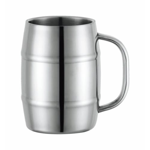 Kakusei Vacuum-Sealed Mug, 1.0L, Silver, Double-Layered Vacuum Wall, Insulates Hot & Cold Drinks, Easy-Grip Handle, Reduces Condensation, and Keeps Ic