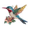 Hummingbird Christmas Ornaments Glitter Rhinestones Floral Hummingbird Ornaments for Christmas Tree 2D Acrylic Keepsake Gifts for Bird Lovers