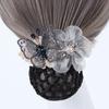 Butterfly Flower Elastic Hair Net Rhinestone Beads Decor Hair Bun Holder  Hotel Staff Uniform