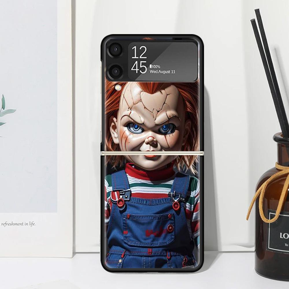 Чехол для телефона Chucky Doll Horror Movie для Samsung Galaxy Z Flip 7 6 5 4 3 5G Flip3 Flip4 Flip5 ZFlip6 ZFlip7 Черный Fundas Ga