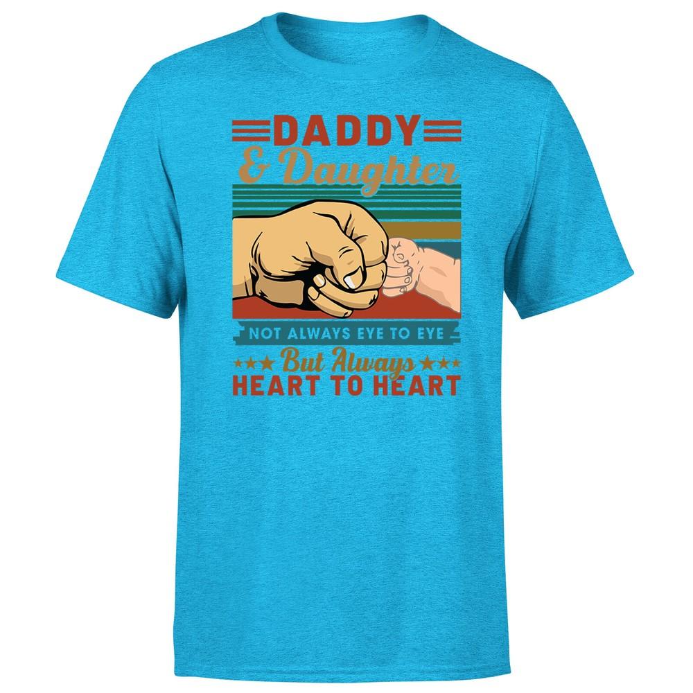 Vintage Daddy And Daughter Unisexs T Shirt Not Always Eye To Eye Gift Fatherday Tee