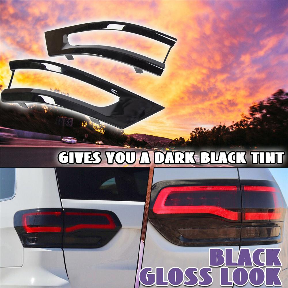 Gloss Black Tail Light Lamp Cover Trim Bezels For Jeep Grand Cherokee 2014-2021