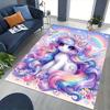 1pc Rainbow Unicorn Chair Mat - Anime Cartoon Design, Non-Slip Carpet for Office Chairs, Festive Gift, Suitable for All Seasons.H093