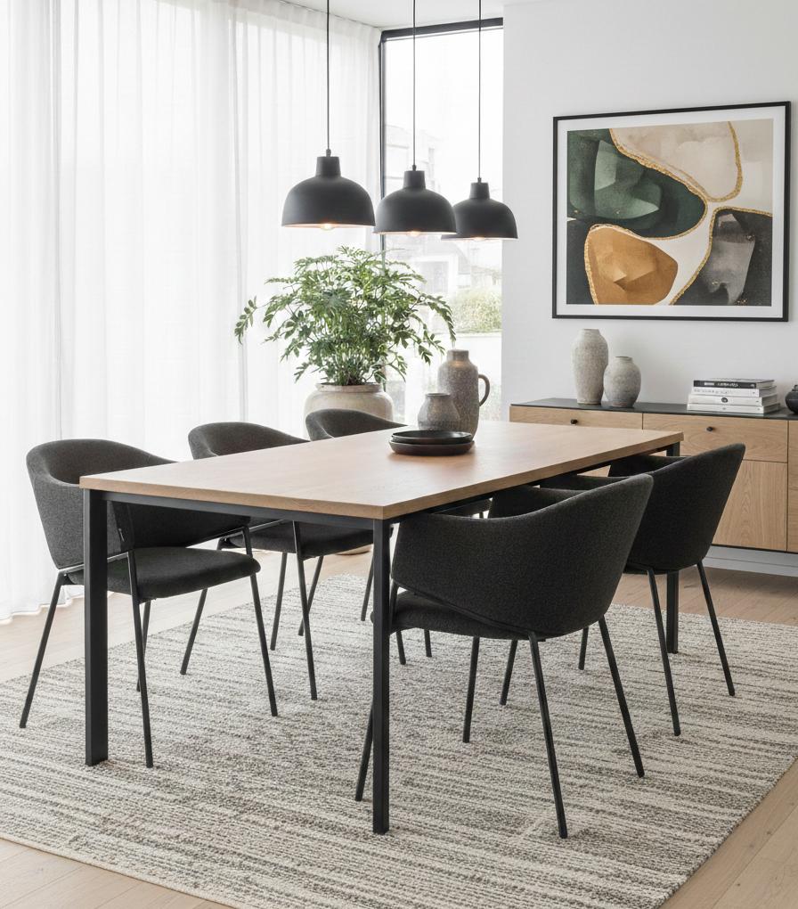 SARANO velvet upholstered chair, black