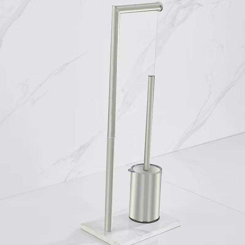 Ершик для унитаза из нержавеющей стали с держателем для туалетной бумаги, светлая роскошная мраморная многофункциональная полка для хранения вещей, черная, вращающаяся