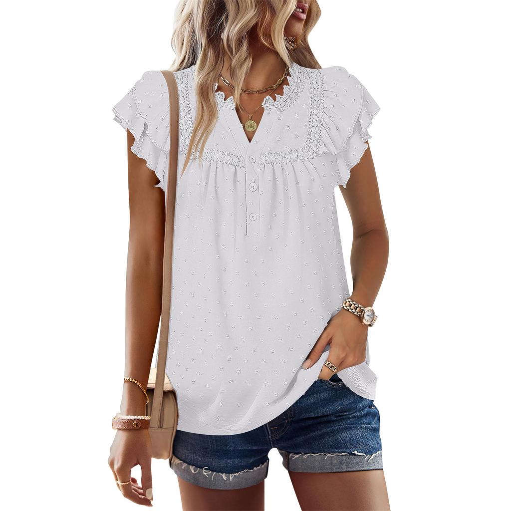 Женская рабочая рубашка с плиссировкой и рукавом 3/4, рубашка с V-образным вырезом, повседневная рубашка с завязками на талии, деловая рубашка