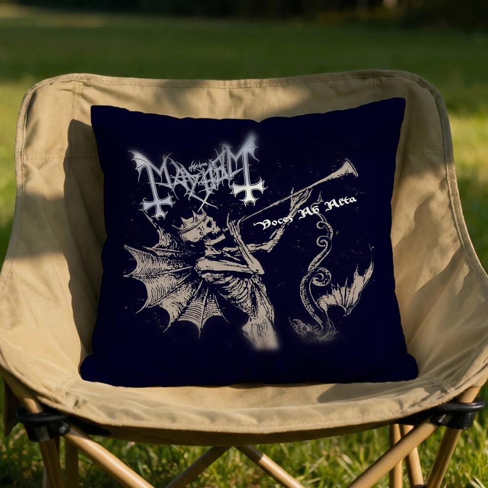 Band MMayhem Cushion Cover Soft Reversible  Durable Pillow Cover  MultiScene Use for Home  Car Daily Comfort