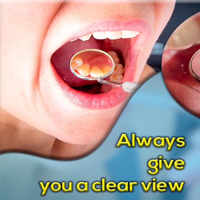 Стоматологическое зеркало №5 из нержавеющей стали с ручкой 6,2 дюйма, инструмент для стоматолога для осмотра чистки зубов